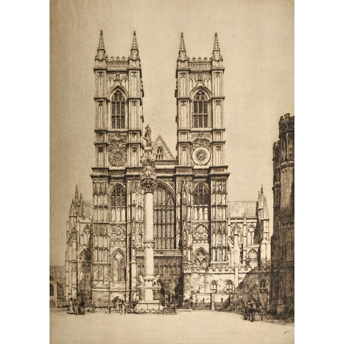 44 - Mortimer Menpes (1855-1938), 'Westminster Abbey', engraving, etching, signed in pencil, plate size 1... 