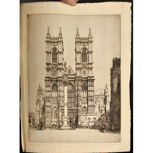 44 - Mortimer Menpes (1855-1938), 'Westminster Abbey', engraving, etching, signed in pencil, plate size 1... 