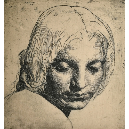 45 - John Bulloch Souter (1890-1971), head of a woman, etching, signed and inscribed in pencil, plate siz... 