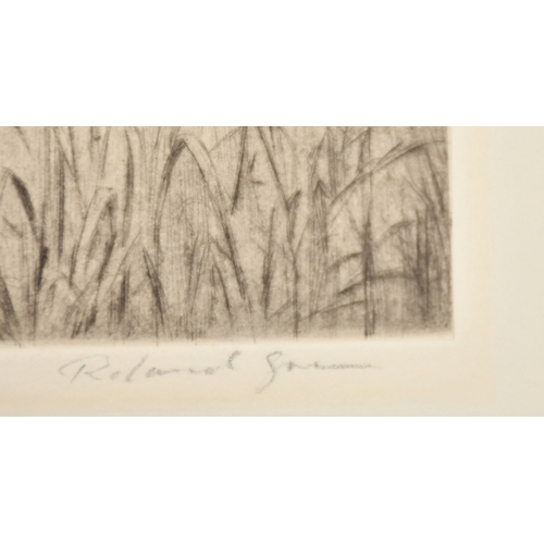 48 - Roland Green (1890-1972), Snipe coming into land on a waterway, signed in pencil and numbered 31/75,... 