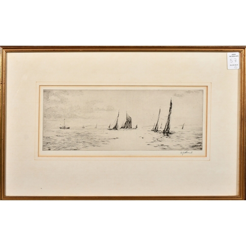 57 - Arthur Bond (1888-1958), a group of five pencil signed etchings, the largest plate size 8.25