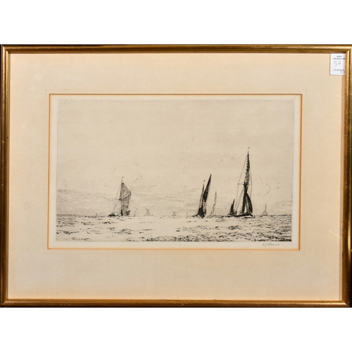 57 - Arthur Bond (1888-1958), a group of five pencil signed etchings, the largest plate size 8.25