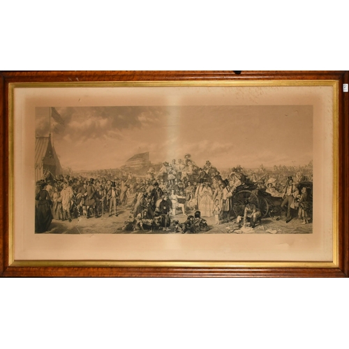 67 - After William Powell Frith, 'Derby Day', proof before letters, engraving, 24 x 48