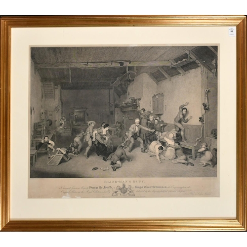 81 - Abraham Raimbach after David Wilkie, 'Blind- Mans Buff', an engraving, 19