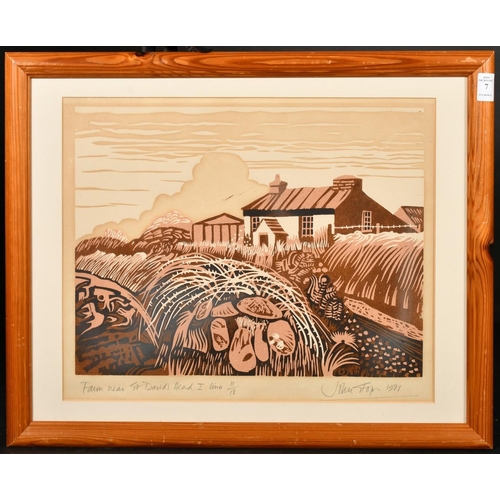 86 - John Stops (1925-2002), 'Farm Near St David's Head I', linocut, signed and dated 1981 in pencil, ins... 