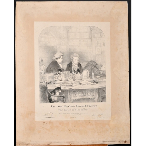 88 - R.J. Lane, 'The ladies of Llangollen', lithograph, proof on Indian paper, 11.5