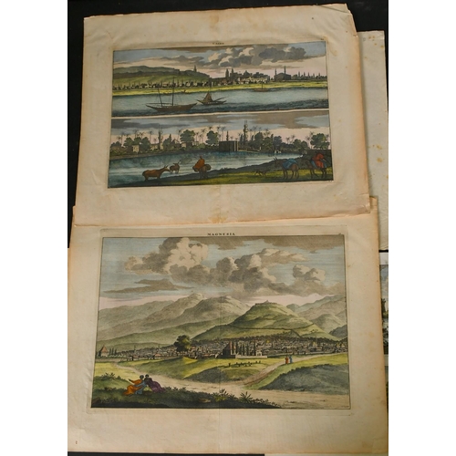 91 - Corneille Le Brun, 'Tiberias', a hand coloured engraving, 7.75