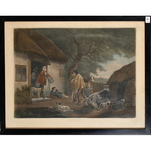 98 - Syer after Morland, 'Alehouse Kitchen' and 'Ale house door', hand coloured mezzotints, both 16