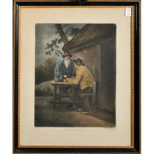 98 - Syer after Morland, 'Alehouse Kitchen' and 'Ale house door', hand coloured mezzotints, both 16