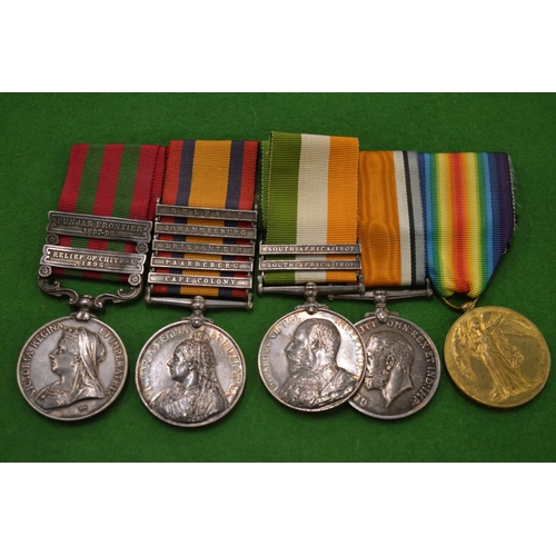 1002 - A good group of five Military medals awarded to J H Lemon, Victorian period and later.