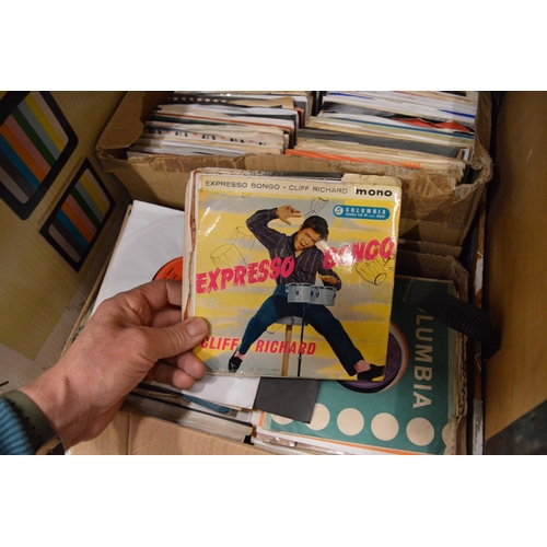 104 - A large quantity of single and LP records.