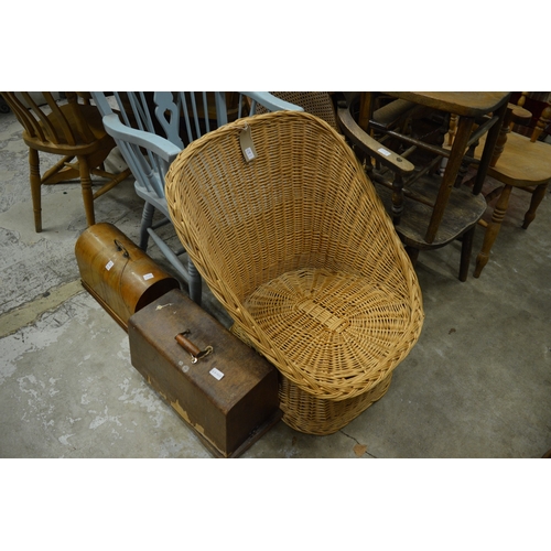 118 - A wicker chair.