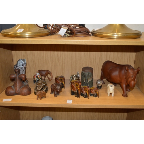 17 - Model elephants and other items.