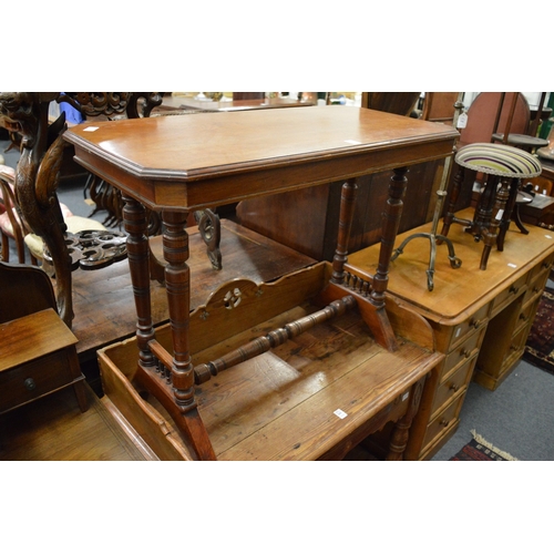 242 - A Victorian walnut stretcher table.