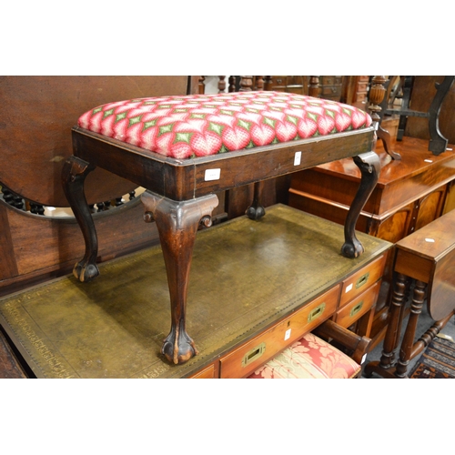 260 - A George III design mahogany large stool.