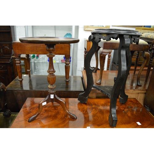 263 - A tripod table and jardiniere stand.