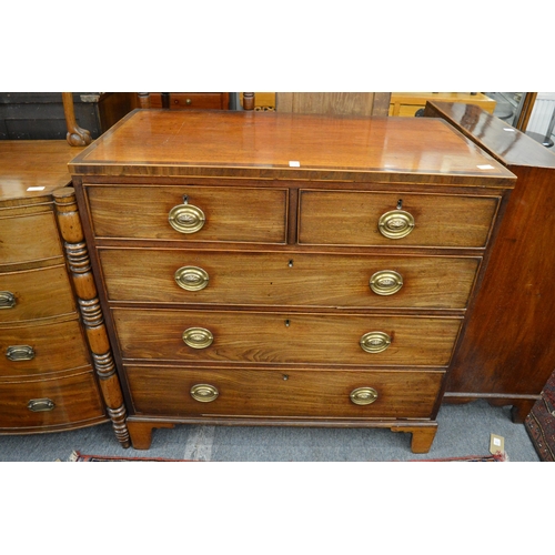 273 - A George III mahogany straight front chest of drawers on bracket feet.