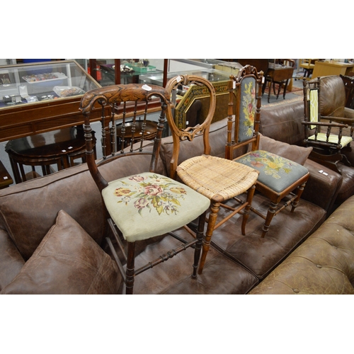 287 - Three Victorian occasional chairs.