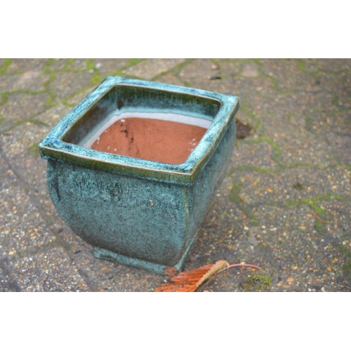 5 - Three glazed plant pots.