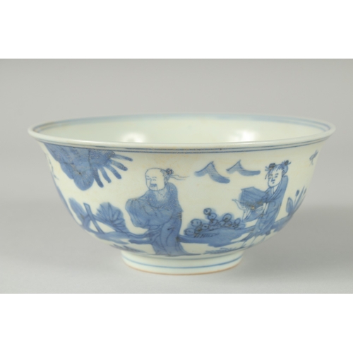 113 - A CHINESE MING BLUE AND WHITE BOWL, (af), together with another blue and white bowl, (2).