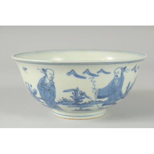 113 - A CHINESE MING BLUE AND WHITE BOWL, (af), together with another blue and white bowl, (2).