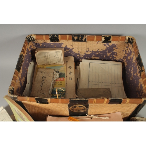 199 - A BOX CONTAINING A COLLECTION OF 19TH CENTURY JAPANESE SCHOOL BOOKS, (qty).