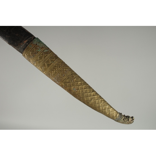 212 - A FINE 19TH CENTURY OTTOMAN TURKISH YATAGHAN SWORD with coral inset walrus handle and silver inlaid ... 