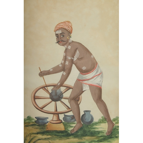 223 - A LARGE EARLY 19TH CENTURY INDIAN WATERCOLOUR PAINTING, framed and glazed, image 38.5cm x 25cm.