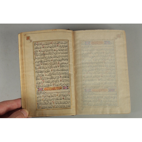 242 - A FINE 19TH CENTURY ISLAMIC KASHMIRI QURAN, Arabic manuscript on paper, with black naskh, text panel... 