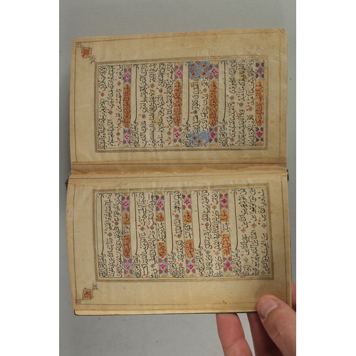 242 - A FINE 19TH CENTURY ISLAMIC KASHMIRI QURAN, Arabic manuscript on paper, with black naskh, text panel... 