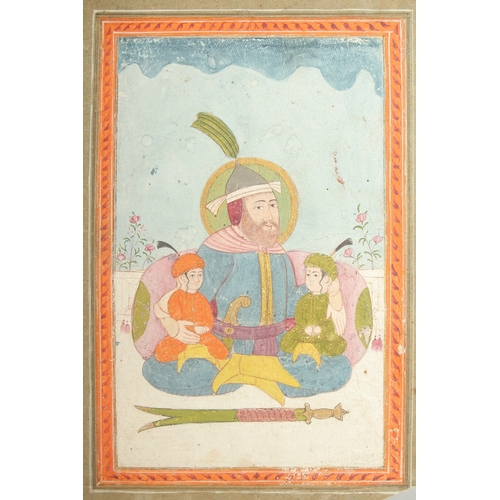 285 - AN 18TH CENTURY INDIAN DECCANI MINIATURE PAINTING, depicting imam Ali and his two sons Hassan and Hu... 