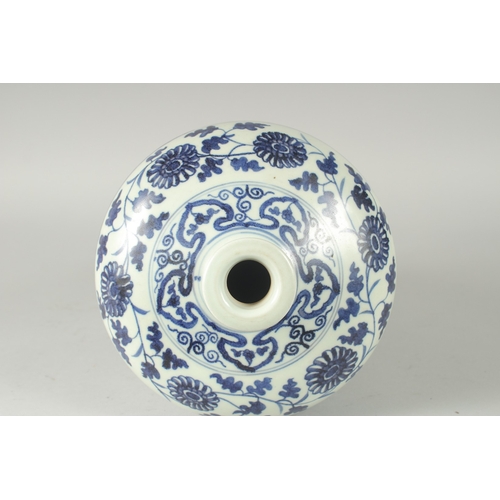 49 - A CHINESE BLUE AND WHITE PORCELAIN MEIPING VASE, painted with a continuous band of various trees, th... 