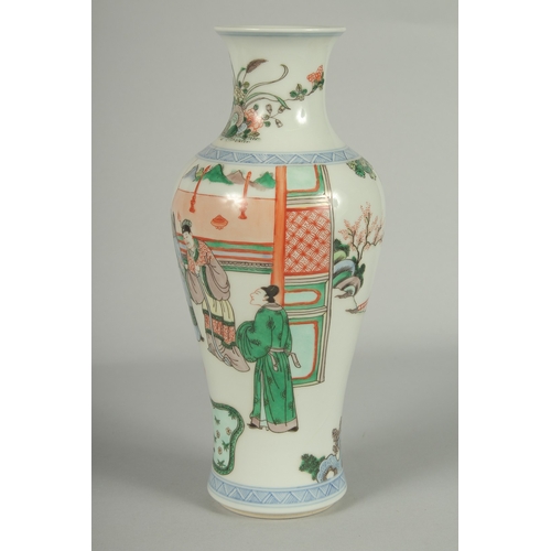 57 - A CHINESE FAMILLE VERTE PORCELAIN VASE, 29.5cm high.