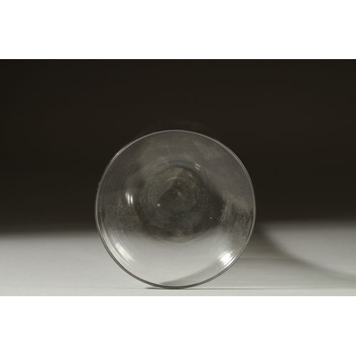 1036 - A LARGE PLAIN GEORGIAN GLASS with tapering bowl. 7.25ins high.