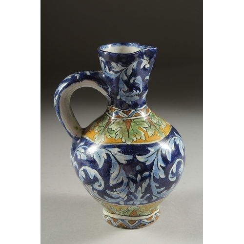 1077 - A CANTAGALLI POTTERY JUG. 6.5ins high.