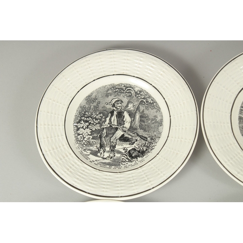 1079 - A SET OF TWELVE CONTINENTAL TRANSFER PATTERN PLATES. 7ins diameter.