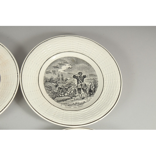 1079 - A SET OF TWELVE CONTINENTAL TRANSFER PATTERN PLATES. 7ins diameter.