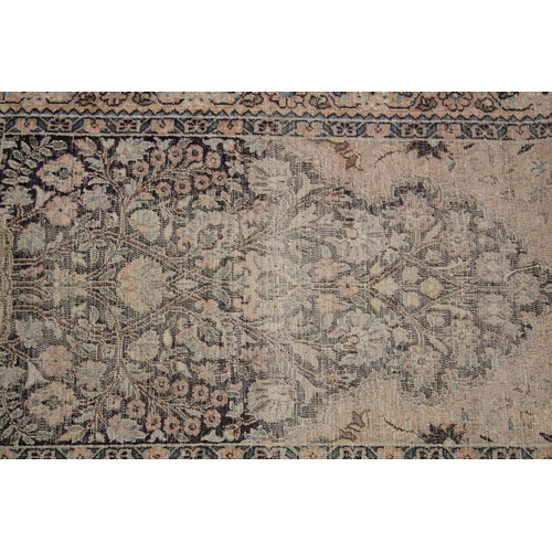 1011 - A SMALL PERSIAN PART SILK PRAYER RUG (WORN). 3ft 1ins x 2ft .