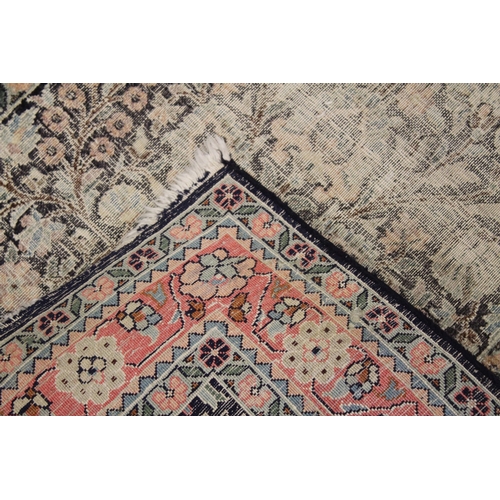 1011 - A SMALL PERSIAN PART SILK PRAYER RUG (WORN). 3ft 1ins x 2ft .