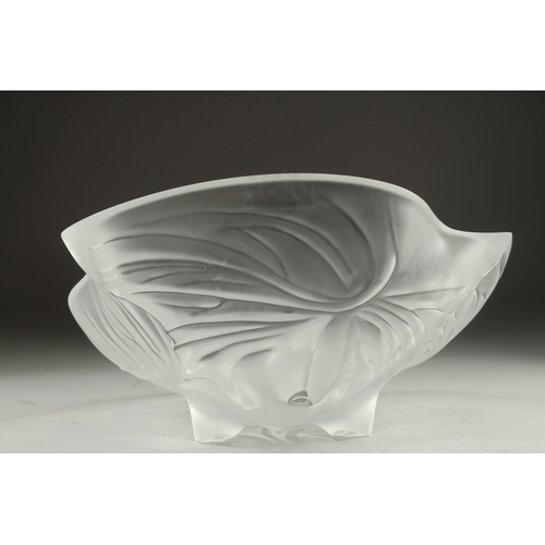 1059 - A GOOD LALIQUE FROSTED GLASS DAYDREAM BOWL. 10ins diameter, in original box.