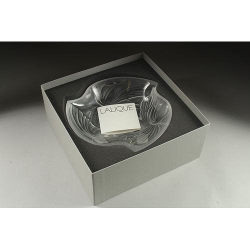 1059 - A GOOD LALIQUE FROSTED GLASS DAYDREAM BOWL. 10ins diameter, in original box.