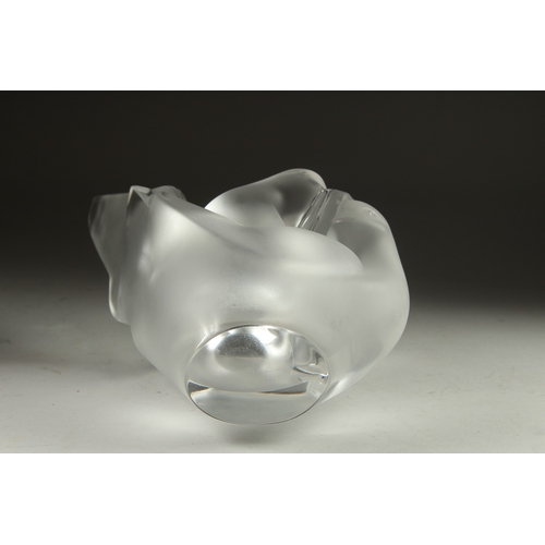 1063 - A LALIQUE FROSTED GLASS VASE 