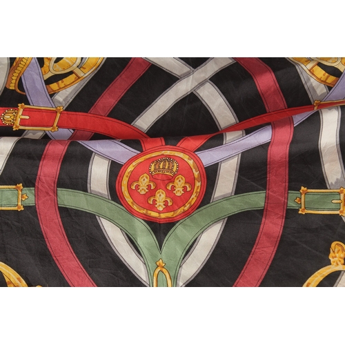 1390 - A HERMES SILK SCARF ''CAVALCADOUR''. 34ins x 34ins.