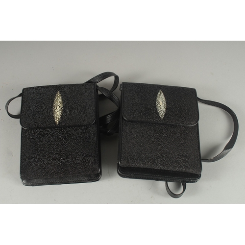 1391 - A PAIR OF ROYSTER BLACK BEADED BAGS.