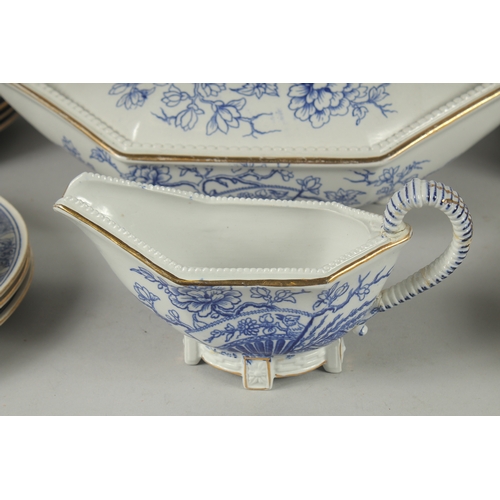 1094 - A CHRISTOPHER DRESSER DESIGN BLUE AND WHITE PART DINNER SET COMPRISING: Three oval dishes, 18ins, 16... 