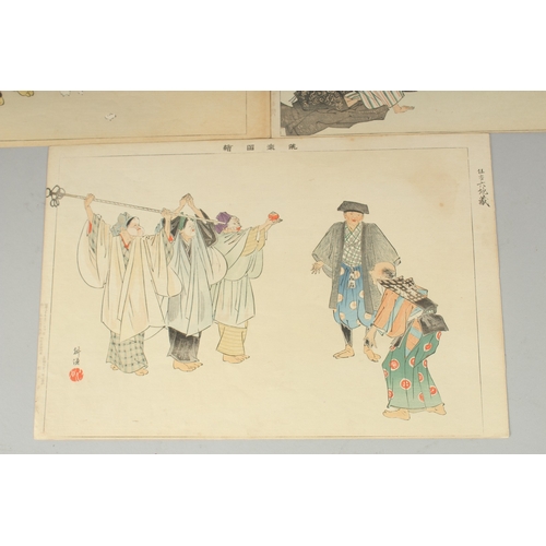 1 - KOGYO TSUKIOKA (1869-1927): NOH THEATRE PLAYS, c.1902, three original Japanese woodblock prints, (3)... 