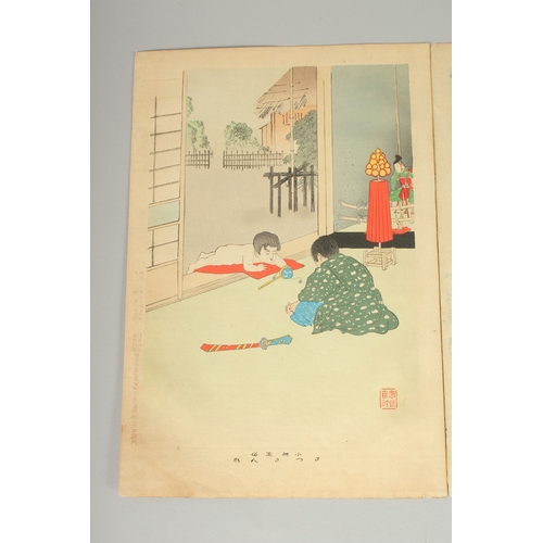 13 - SHUNTEI MIYAGAWA (1873-1914): FROM THE SERIES OF DAILY LIFE OF CHILDREN; 1896, three original Japane... 