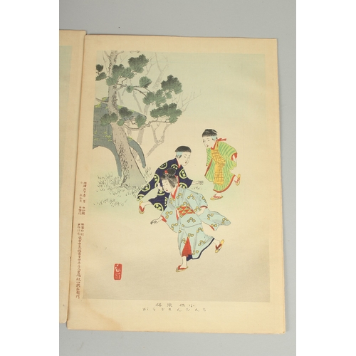 13 - SHUNTEI MIYAGAWA (1873-1914): FROM THE SERIES OF DAILY LIFE OF CHILDREN; 1896, three original Japane... 