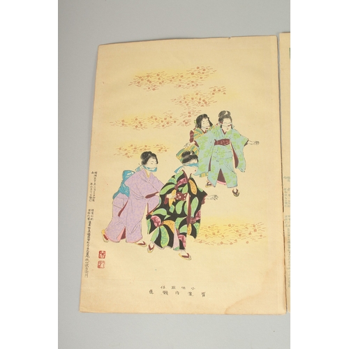 14 - SHUNTEI MIYAGAWA (1873-1914): FROM THE SERIES OF DAILY LIFE OF CHILDREN; 1896, three original Japane... 