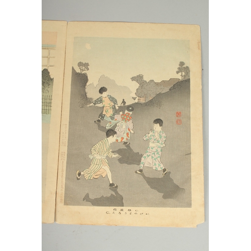 15 - SHUNTEI MIYAGAWA (1873-1914): FROM THE SERIES OF DAILY LIFE OF CHILDREN; 1896, three original Japane... 